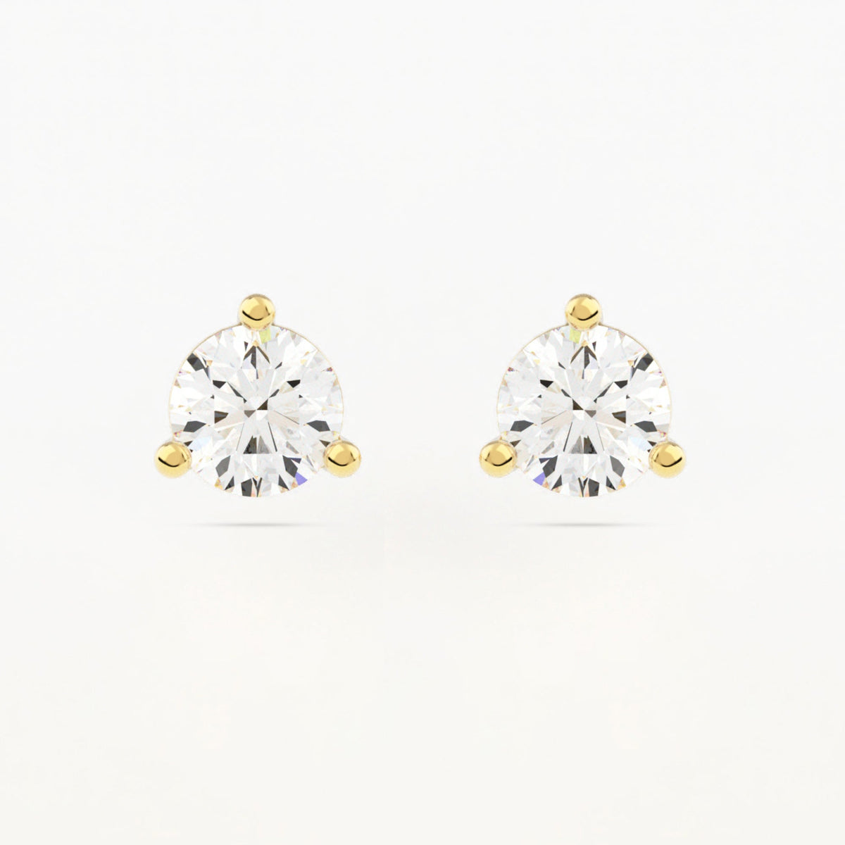 3-Prong Martini Stud Earrings w/ Pushback