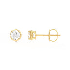 4-Prong Basket Stud Earrings w/ Screwbacks
