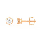 4-Prong Basket Stud Earrings w/ Screwbacks