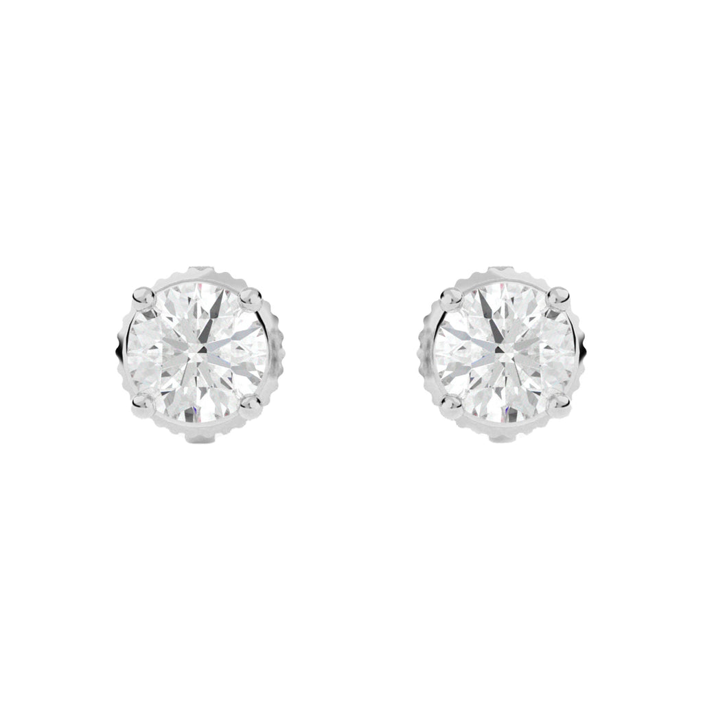 4-Prong Basket Stud Earrings w/ Screwbacks