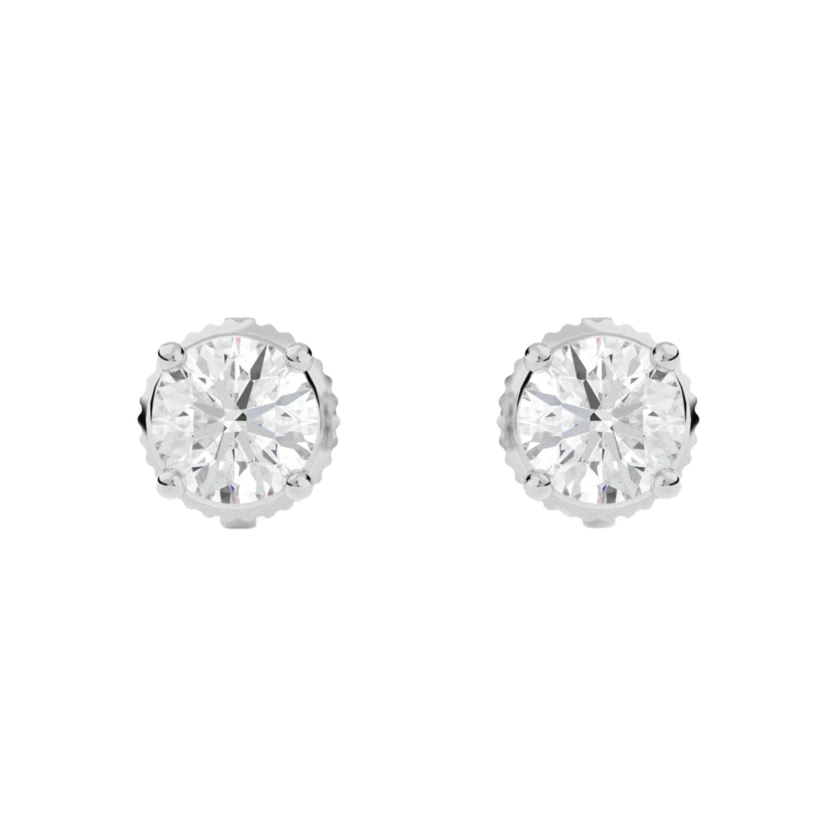4-Prong Basket Stud Earrings w/ Screwbacks