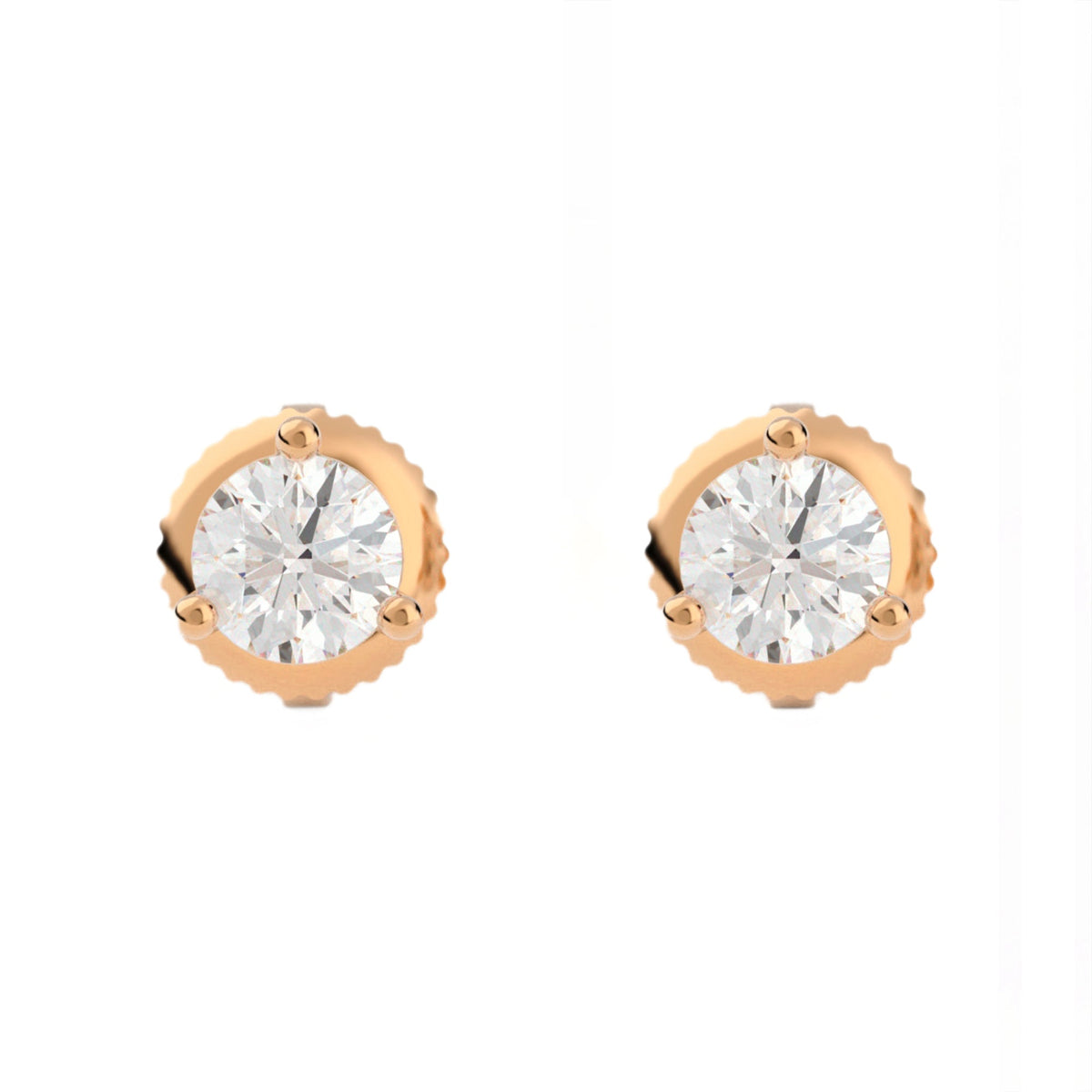 3-Prong Martini Stud Earrings w/ Screwbacks
