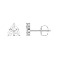 Shared 2-Prong Three Stone Cluster Stud Earrings w/ Screwbacks
