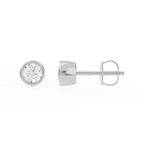 Full Bezel Circle Stud Earrings w/ Screwbacks