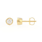 Full Bezel Circle Stud Earrings w/ Screwbacks