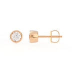 Full Bezel Circle Stud Earrings w/ Screwbacks