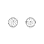 Full Bezel Circle Stud Earrings w/ Screwbacks
