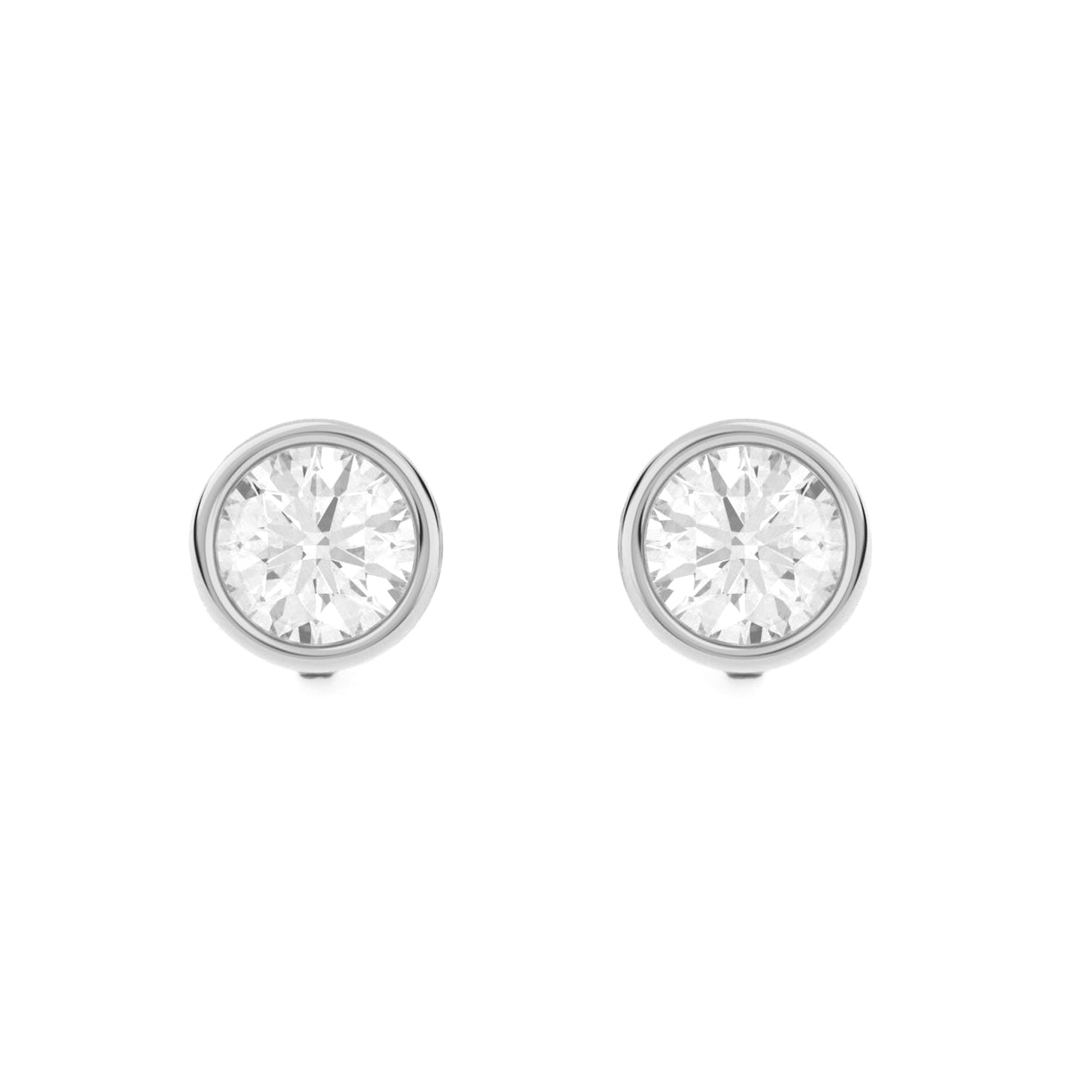 Full Bezel Circle Stud Earrings w/ Screwbacks