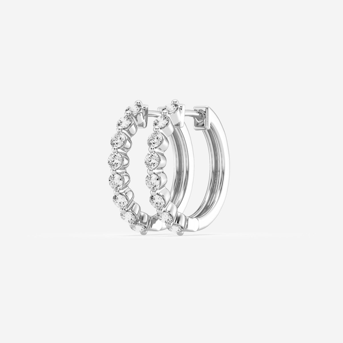 Shared 2-Prong Circle Hoop Earrings w/ Hinged-Backs