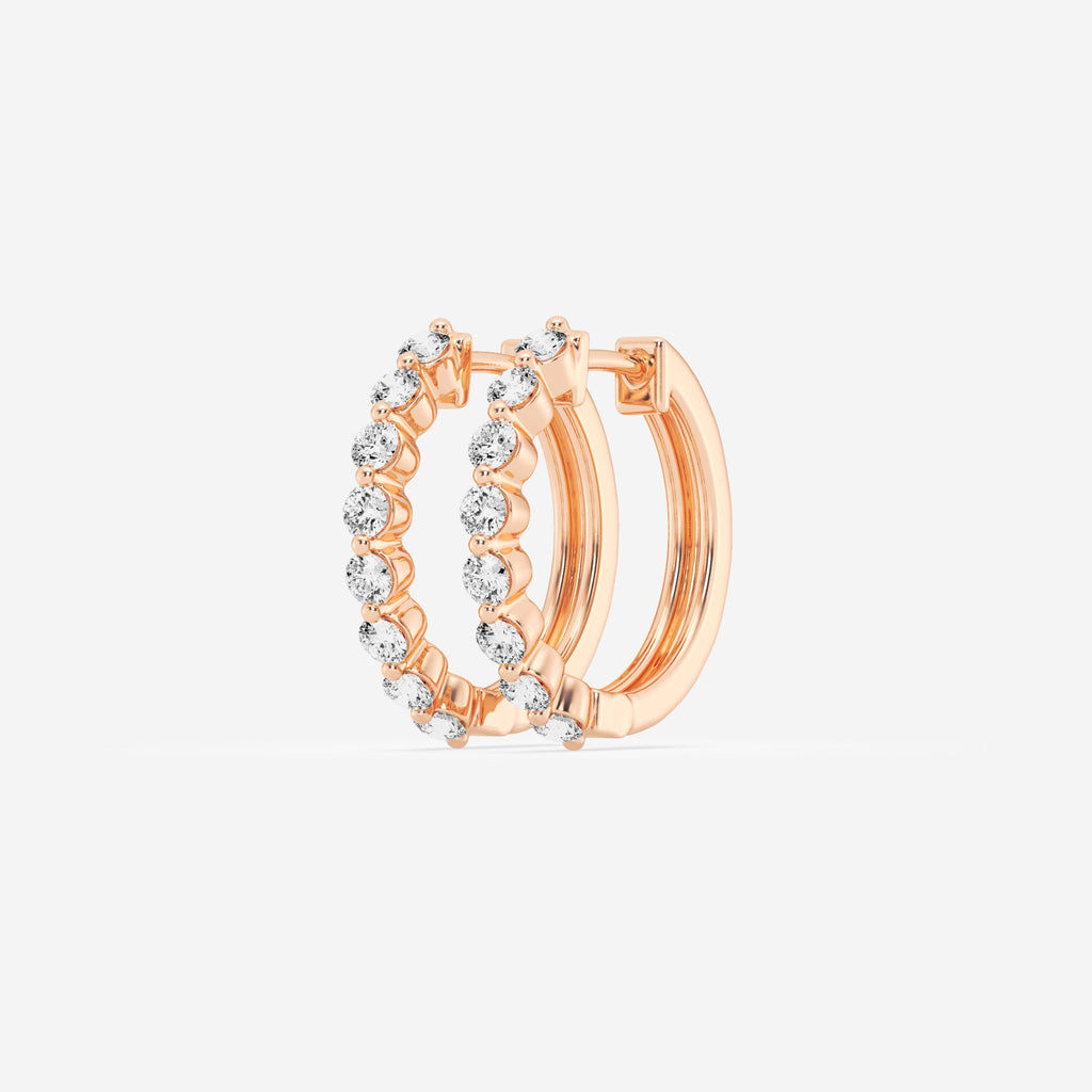Shared 2-Prong Circle Hoop Earrings w/ Hinged-Backs