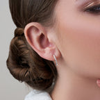 Shared 2-Prong Circle Hoop Earrings w/ Hinged-Backs