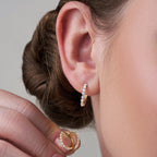 Shared 2-Prong Circle Hoop Earrings w/ Hinged-Backs