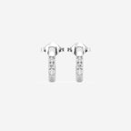 Pave 3/4th Huggie Hoop Earrings w/ Pushbacks
