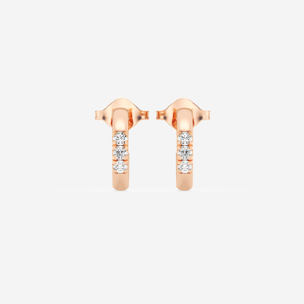 Pave 3/4th Huggie Hoop Earrings w/ Pushbacks