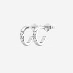 Pave 3/4th Huggie Hoop Earrings w/ Pushbacks