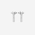 Fishtail Pave 3/4th Huggie Hoop Earrings w/ Pushbacks