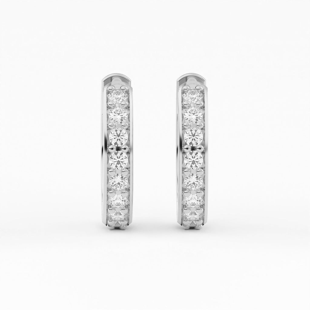 Shared 4-Prong Circle Hoop Earrings w/ Hinged-Backs