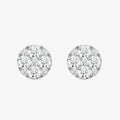 Round cluster flower diamond earring
