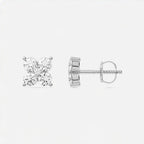 Round  Lab Grown Diamond Flower Stud Earrings