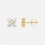 Round  Lab Grown Diamond Flower Stud Earrings