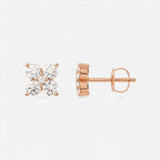 Round  Lab Grown Diamond Flower Stud Earrings