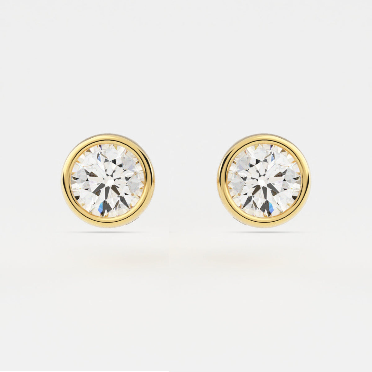 Bezel Set Diamond Martini Stud Earrings