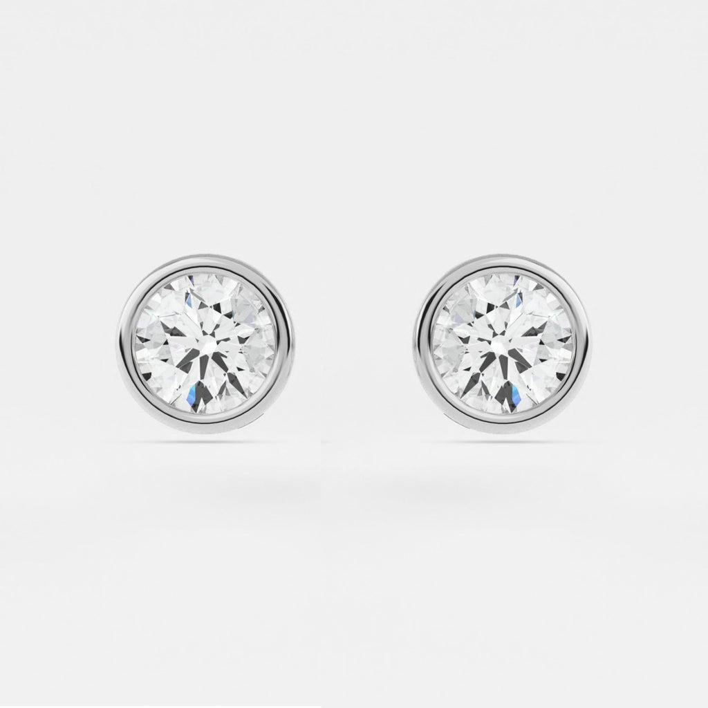 Bezel Set Diamond Martini Stud Earrings