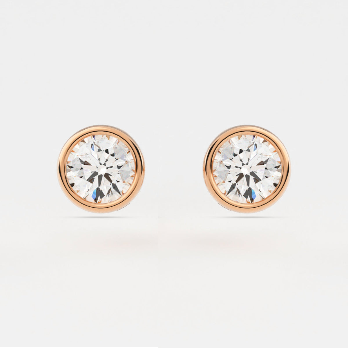 Bezel Set Diamond Martini Stud Earrings