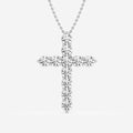 Shared-Prong 6-Stone Cross Charm Slider Pendant