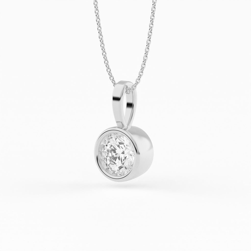 Full Bezel Circle Solitaire Pendant