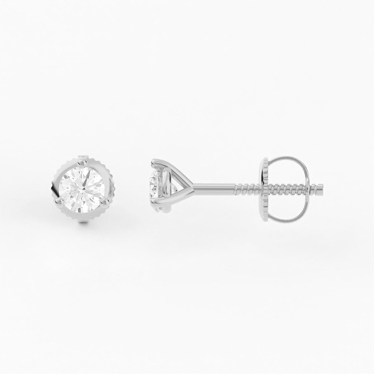 3-Prong Martini Stud Earrings w/ Screwbacks