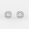 4-Prong & Pave Halo Stud Earrings w/ Screwbacks