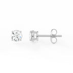 4-Prong Basket Stud Earrings w/ Pushback