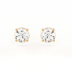 4-Prong Basket Stud Earrings w/ Pushback