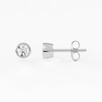 Full Bezel Circle Stud Earrings w/ Pushback