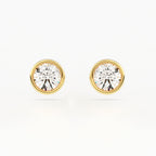 Full Bezel Circle Stud Earrings w/ Pushback