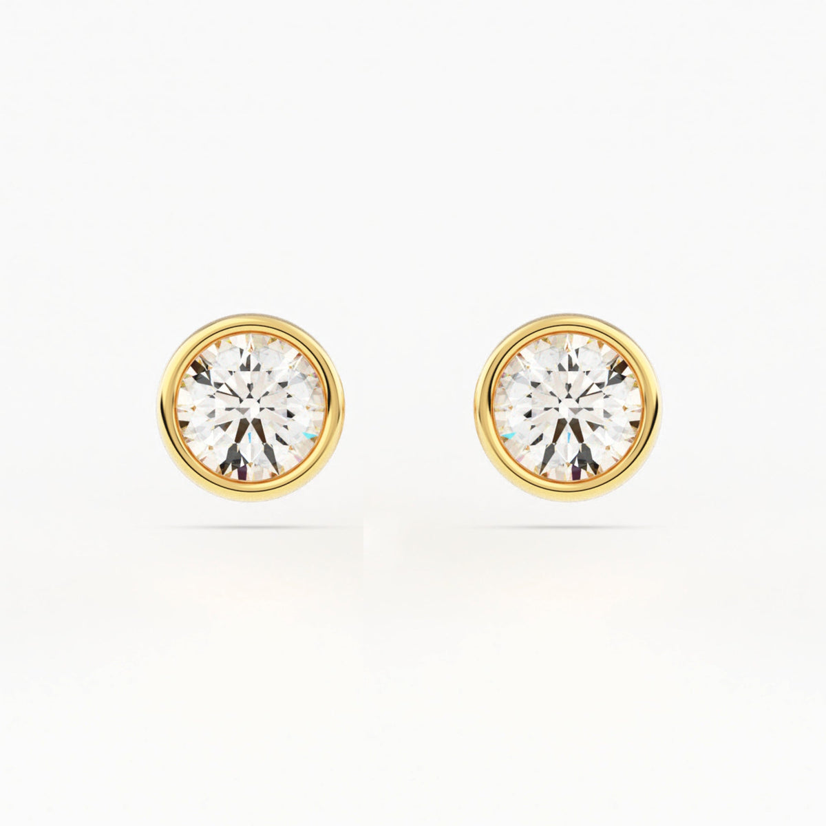Full Bezel Circle Stud Earrings w/ Pushback