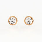 Full Bezel Circle Stud Earrings w/ Pushback