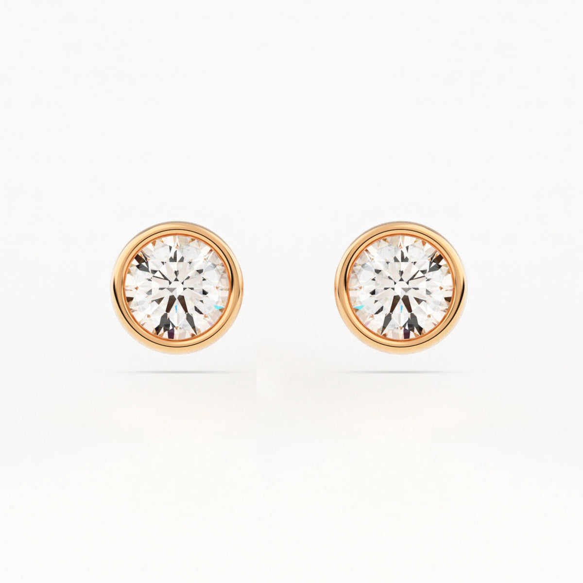 Full Bezel Circle Stud Earrings w/ Pushback