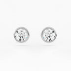 Full Bezel Circle Stud Earrings w/ Pushback