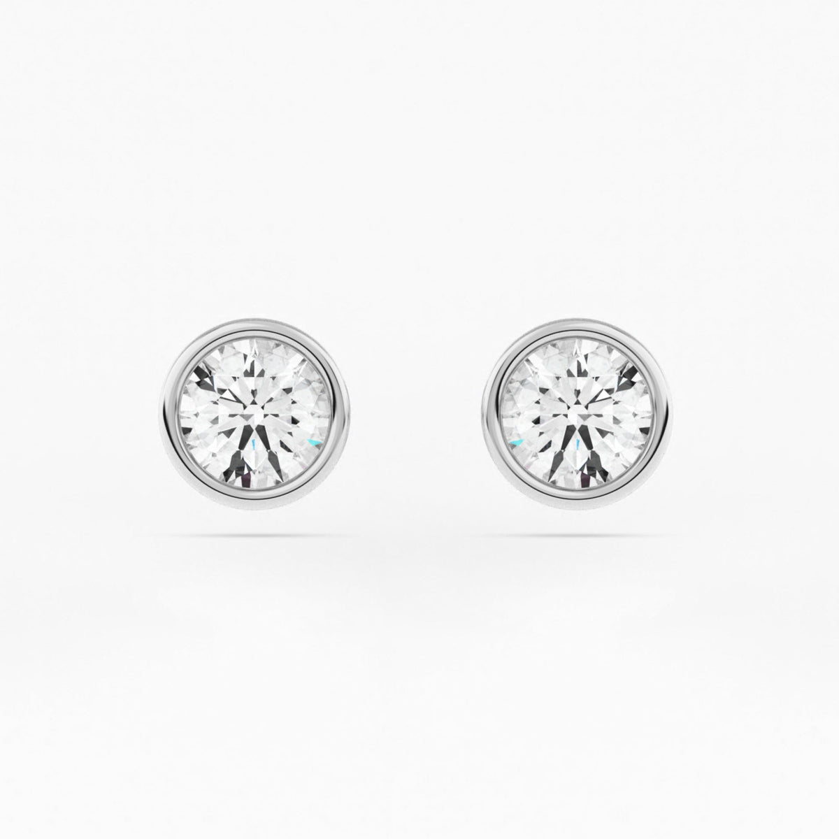 Full Bezel Circle Stud Earrings w/ Pushback