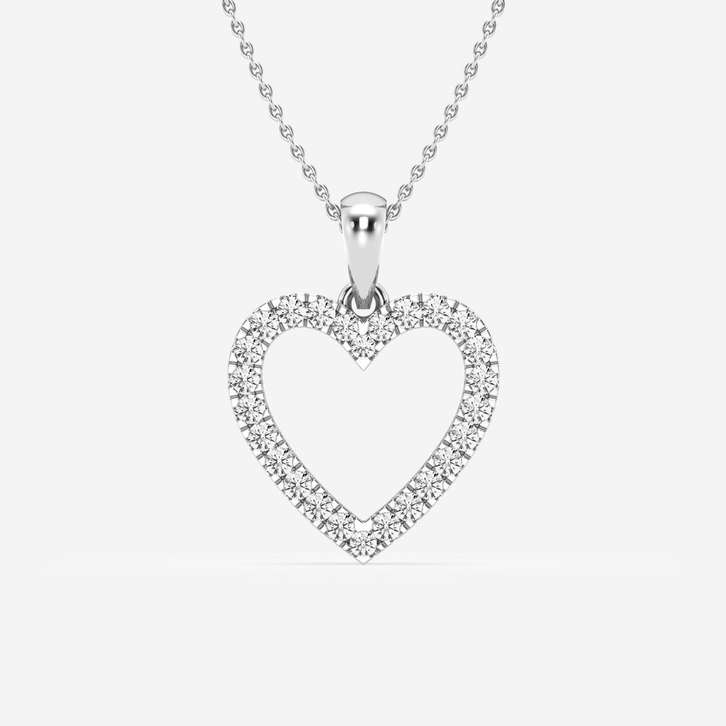 Micro Pave Heart Charm Pendant