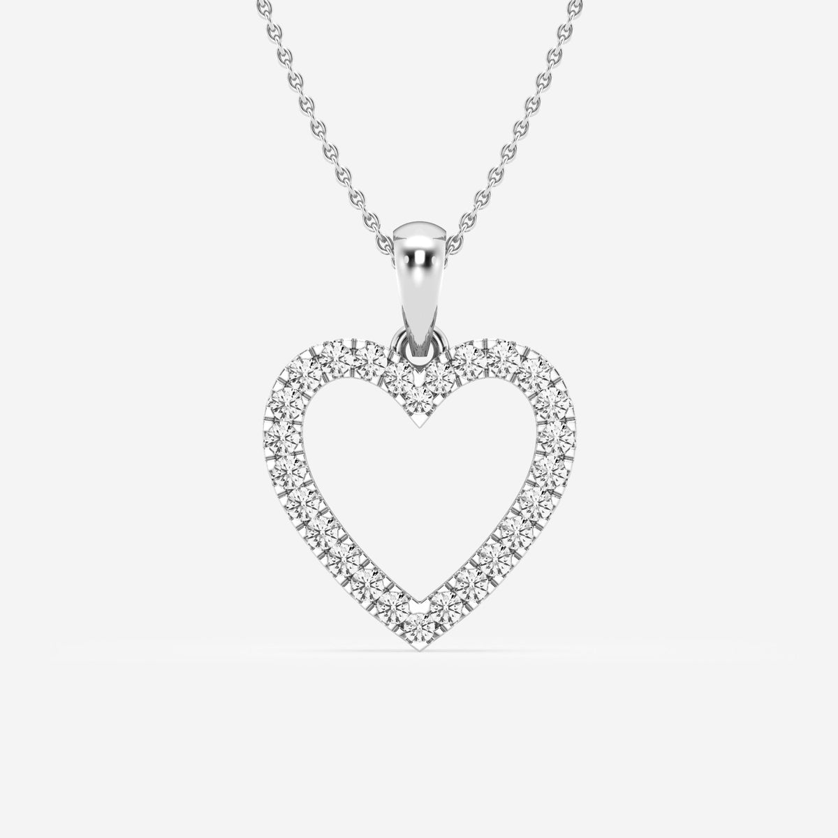 Micro Pave Heart Charm Pendant