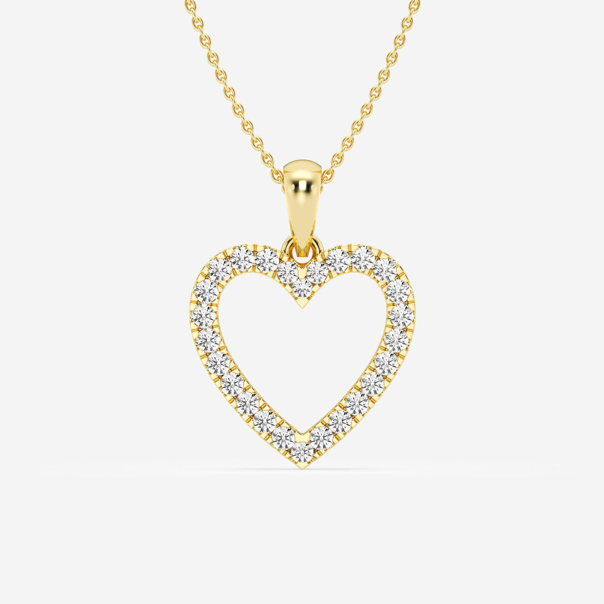 Micro Pave Heart Charm Pendant