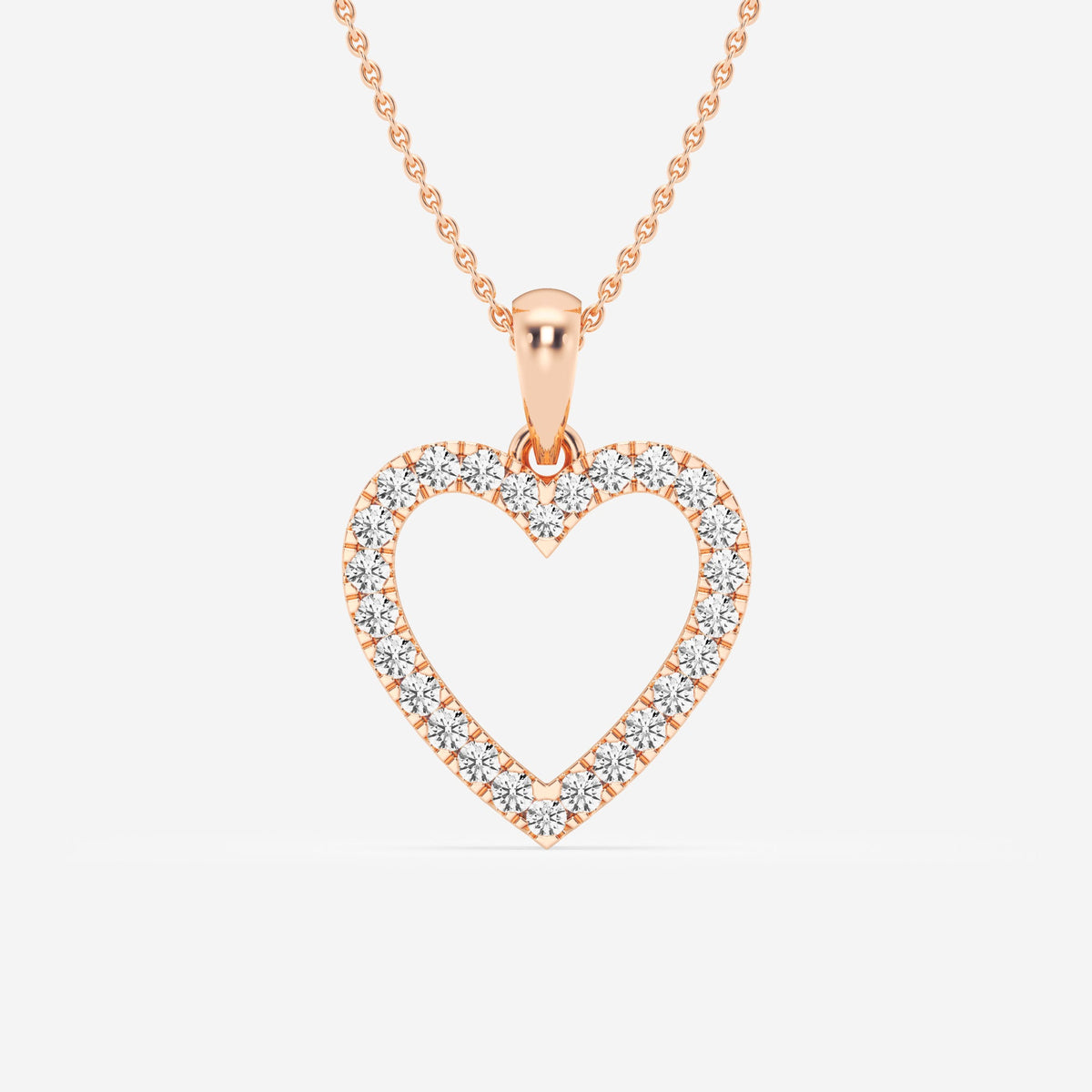 Micro Pave Heart Charm Pendant