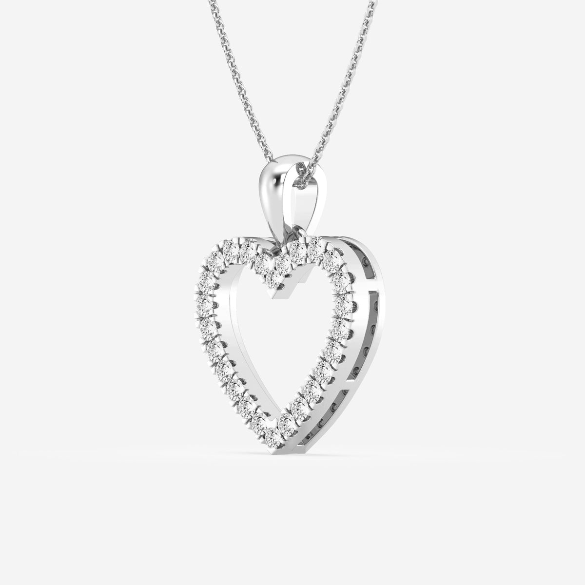 Micro Pave Heart Charm Pendant