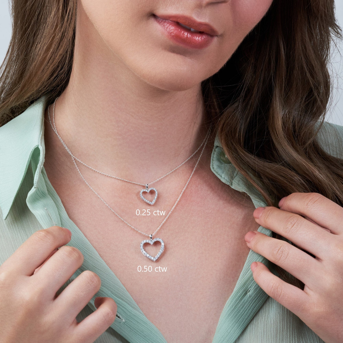 Micro Pave Heart Charm Pendant