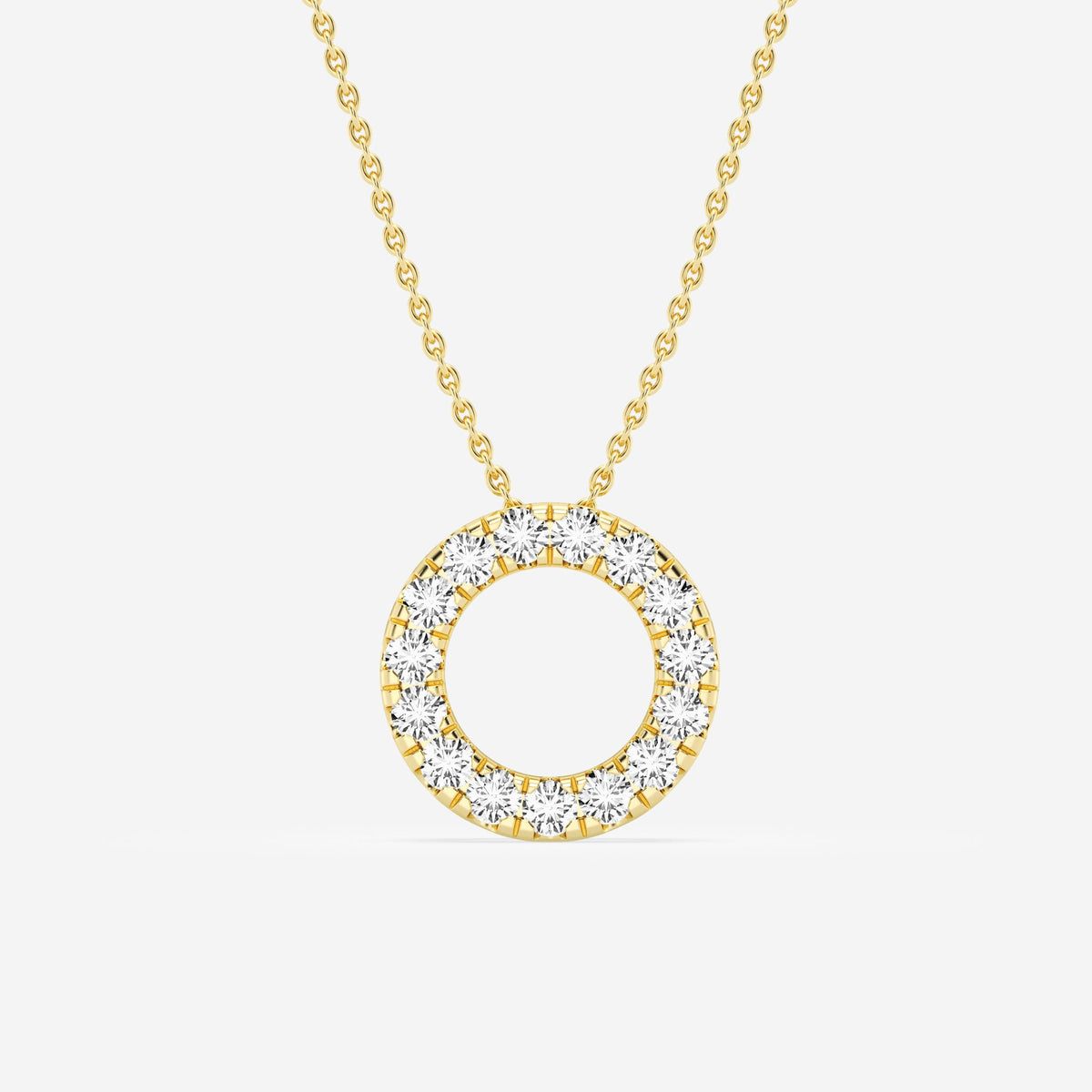 Shared-Prong Eternity Circle Slider Pendant