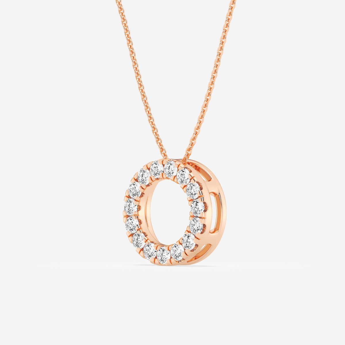 Shared-Prong Eternity Circle Slider Pendant