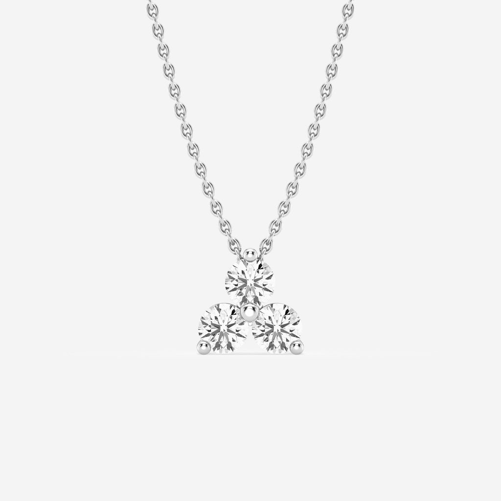Shared 2-Prong Three Stone Slider Pendant
